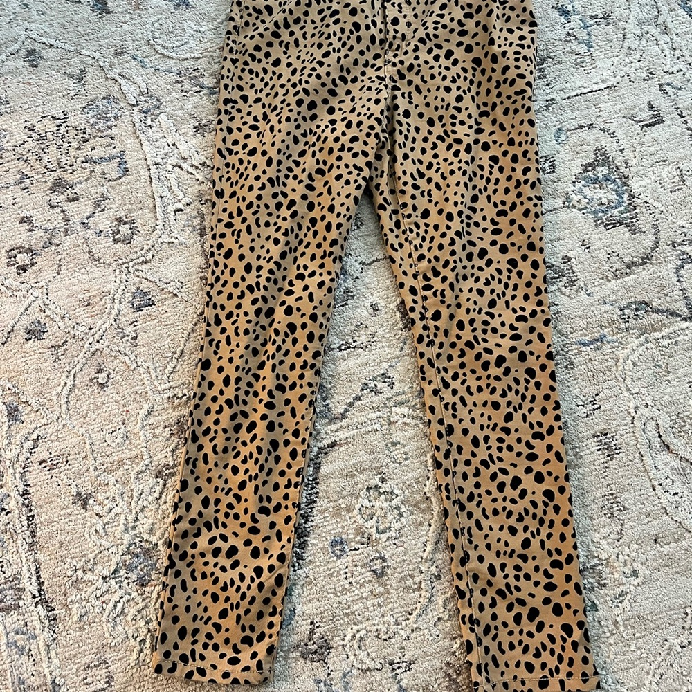 crown & ivy Leopard Print Skinny Pants - Brown and Black